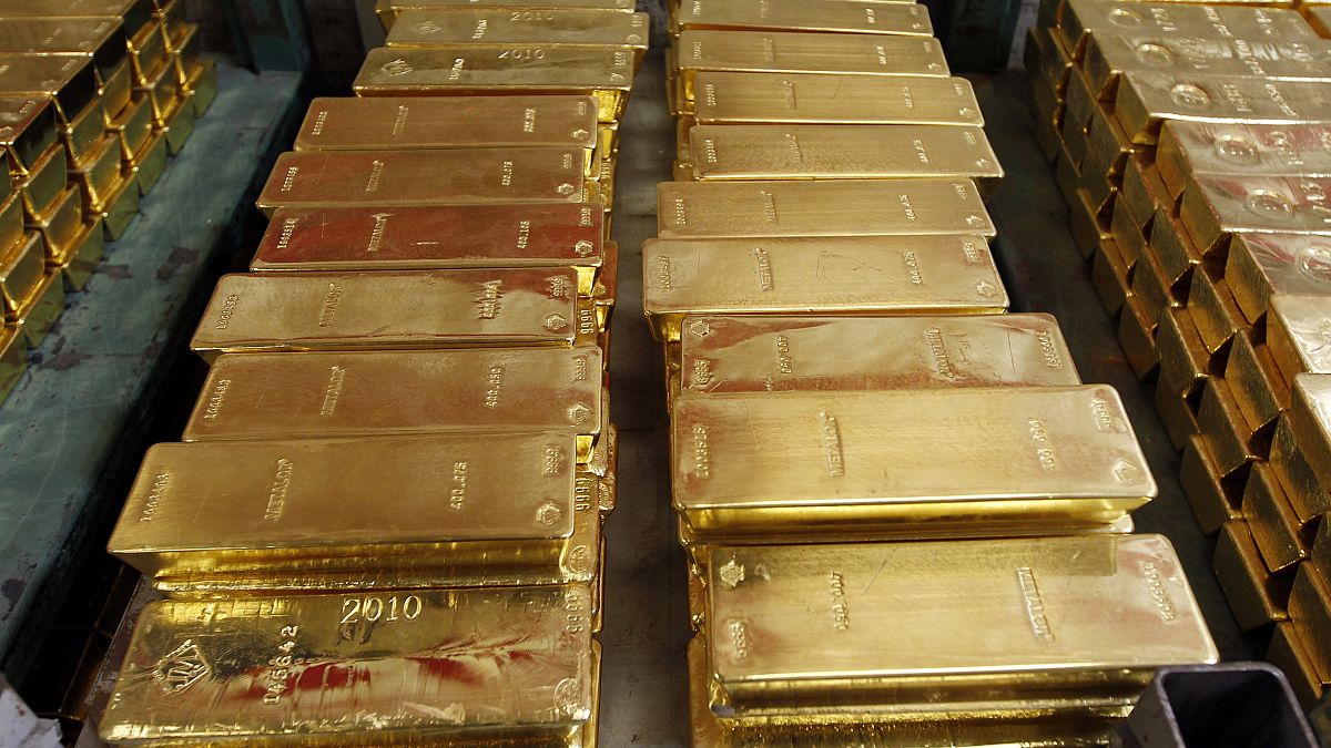 Gold bars are seen at the U.S. Mint at West Point in West Point, N.Y., on Thursday, May 17, 2012.