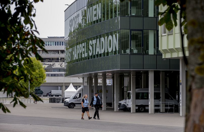 Vue extérieure du stade Ernst Happel à Vienne le jeudi 8 août 2024