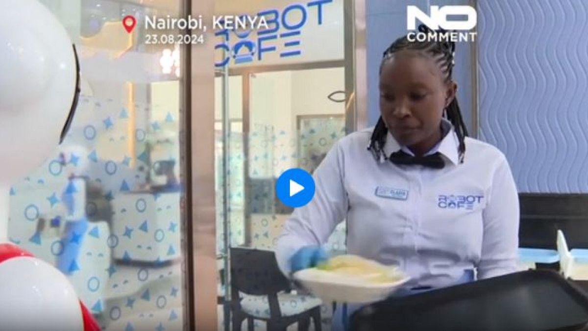 Une nouvelle expérience culinaire avec des serveurs robots fait tourner les têtes au Kenya