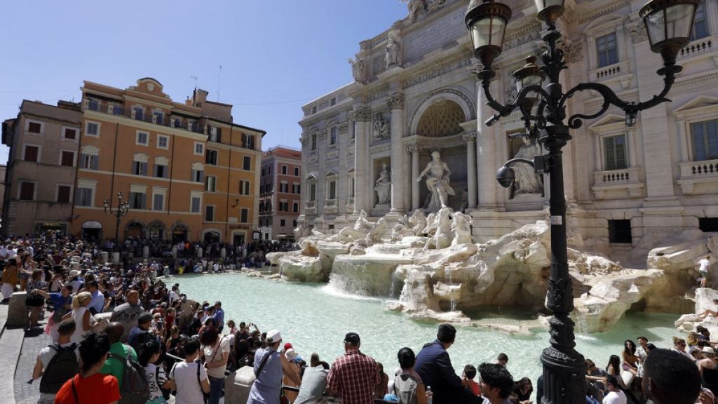 The Trevi Fountain is often so crowded it