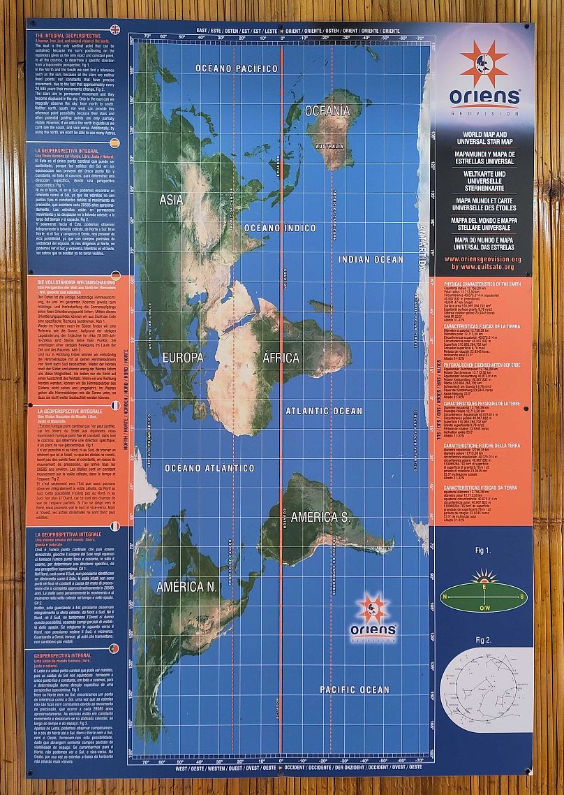 Une carte du monde alternative d'Oriens Geovision.