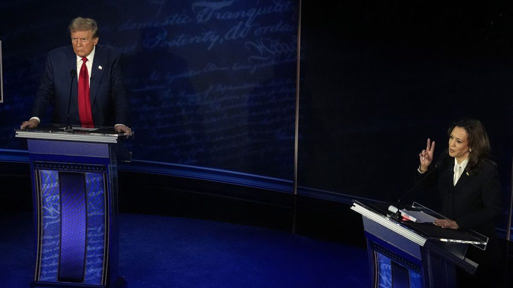 Donald Trump Kamala Harris participate in US presidential debate in Philadelphia, 10 September 2024