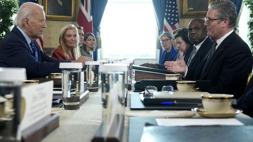 President Joe Biden hosts a bilateral meeting with Prime Minister Keir Starmer in the Blue Room of the White House, September 13, 2024