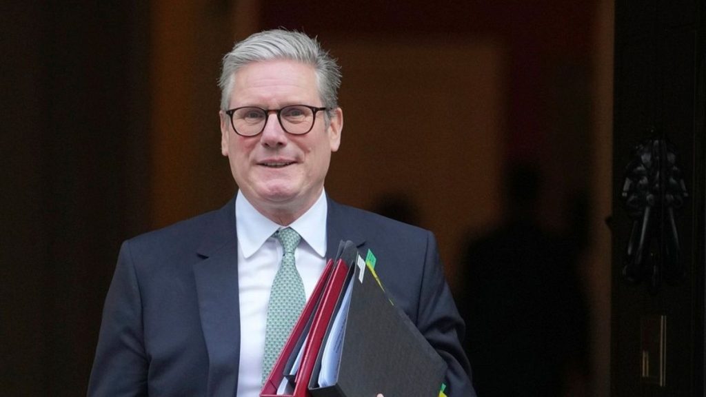 Prime Minster Keir Starmer departs 10 Downing Street to go to the House of Commons for his weekly Prime Minister