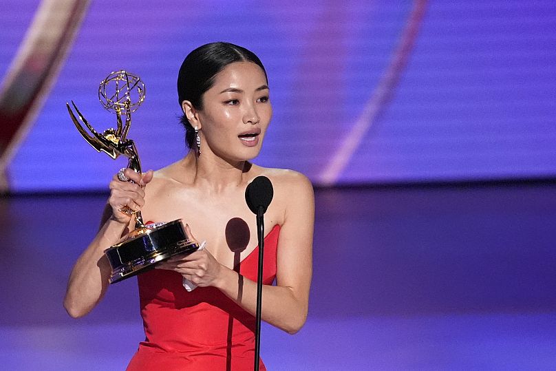 Anna Sawai accepts the award for outstanding lead actress in a drama series for 