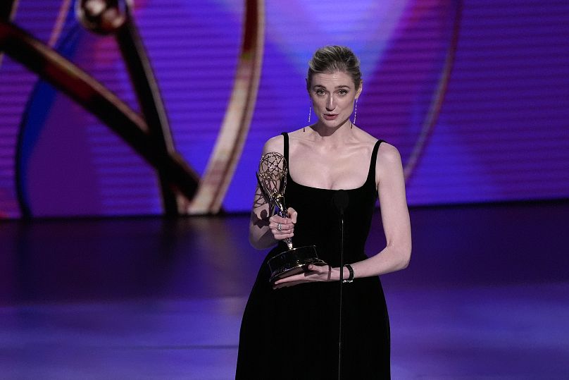 Elizabeth Debicki accepts the award for outstanding supporting actress in a drama series for 