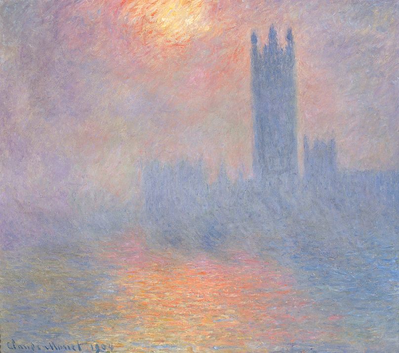 London, Parliament. Sunlight in the fog (1904) by Claude Monet 