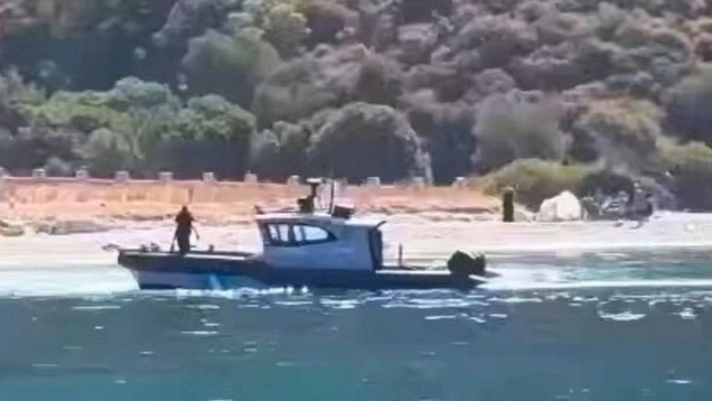 Greek Coast Guard boat on Turkish mainland