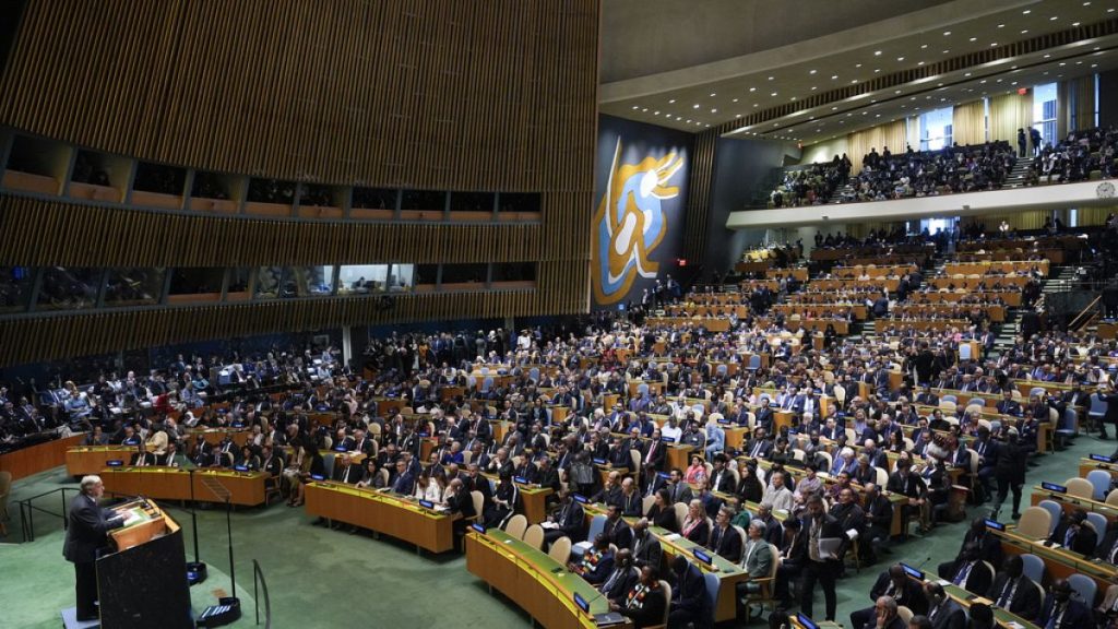 United Nations Secretary-General António Guterres addresses the 79th session of the United Nations General Assembly at United Nations headquarters, Tuesday, Sept. 24, 2024