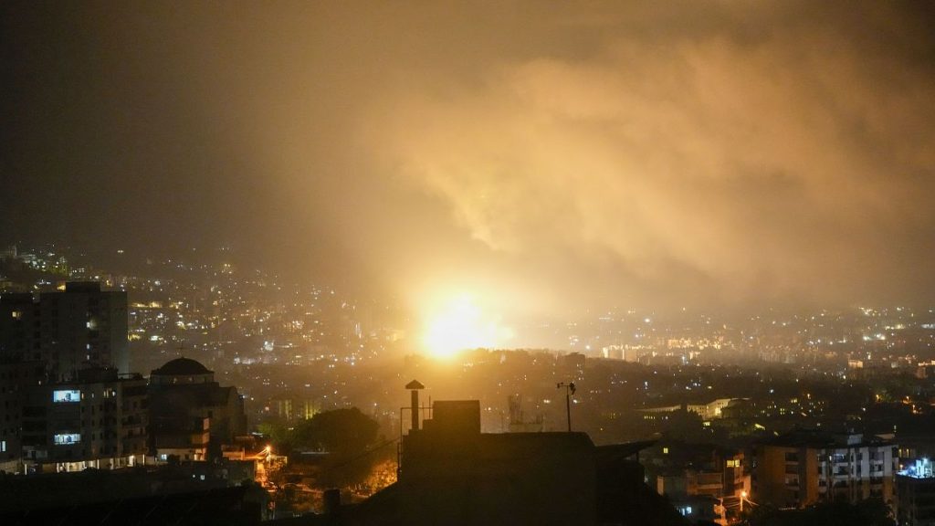 Smoke and fire rises following Israeli airstrikes in Beirut