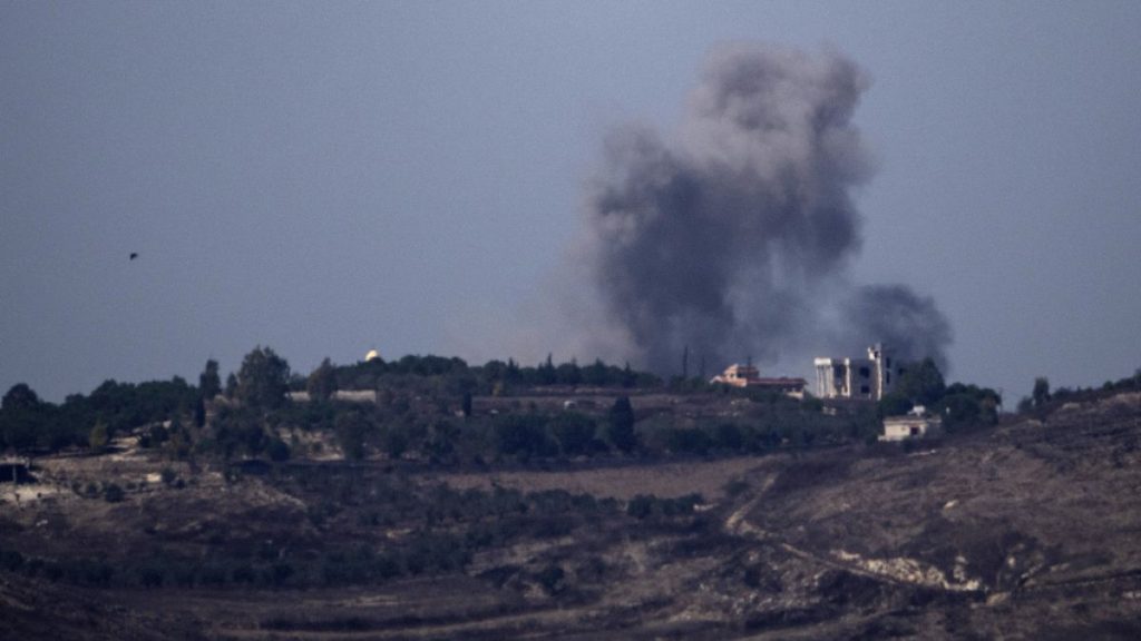 Smoke rises following an Israeli airstrike in southern Lebanon as seen from northern Israel.