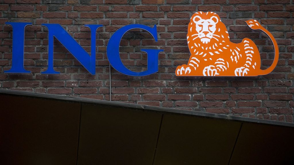 The logo of Dutch ING sits on one of it