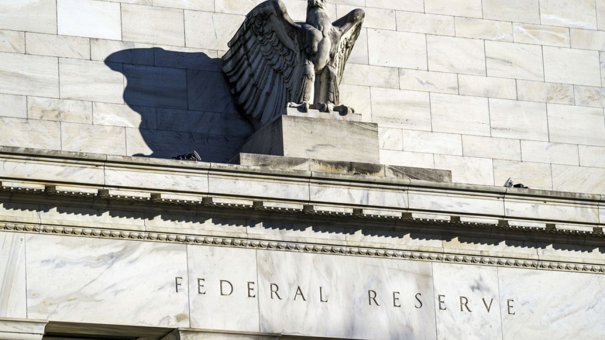 FILE - A detail of the Federal Reserve building in Washington is shown on Nov. 16, 2020. (AP Photo/J. Scott Applewhite, File)