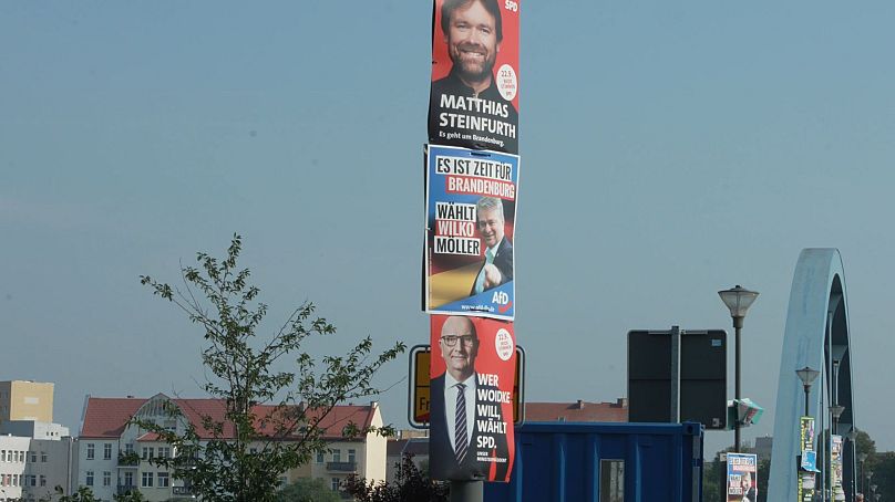 Affiches de campagne électorale à Francfort-sur-l'Oder