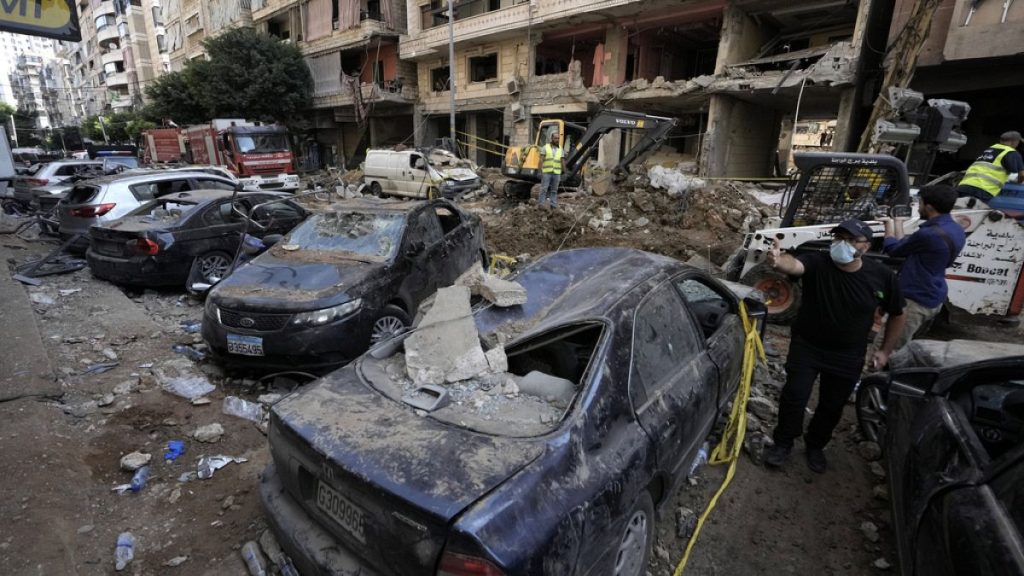 Damaged cars at the site of Friday