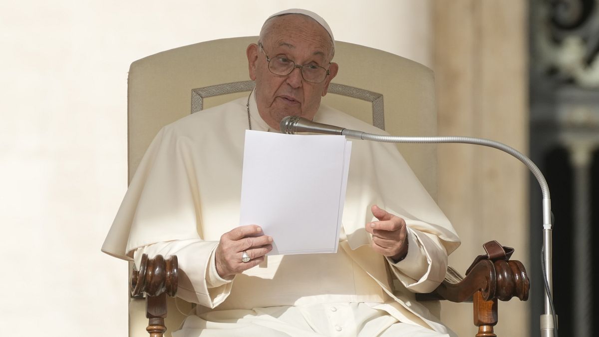 Pope Francis holds his weekly general audience in St. Peter