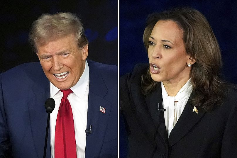 Donald Trump et Kamala Harris lors du débat d'hier soir