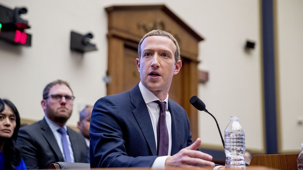 Facebook CEO Mark Zuckerberg testifies before a House Financial Services Committee hearing on Capitol Hill in Washington.