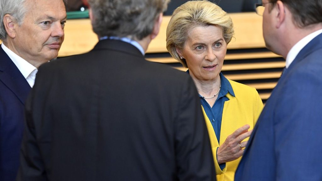 Ursula von der Leyen talking to other politicians