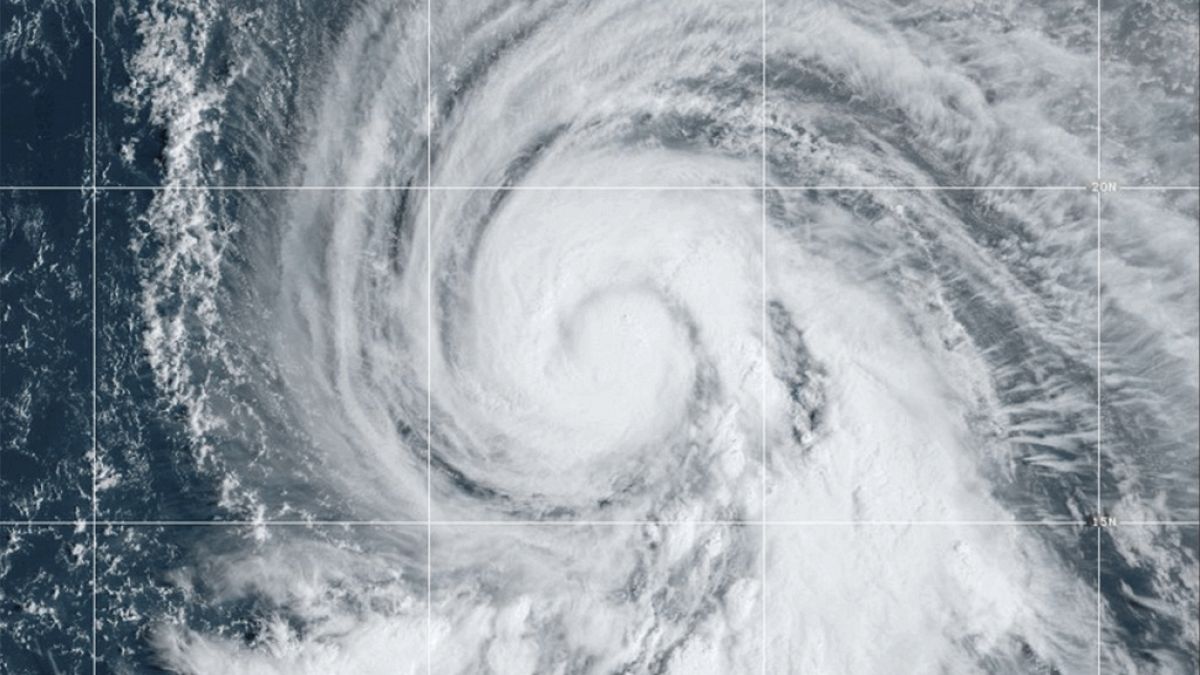 This Satellite image provided by NOAA shows Hurricane Kirk on Wednesday in the Atlantic Ocean