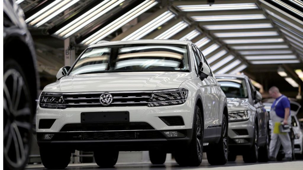 Volkswagen cars are pictured during a final quality control at the Volkswagen plant in Wolfsburg, Germany.