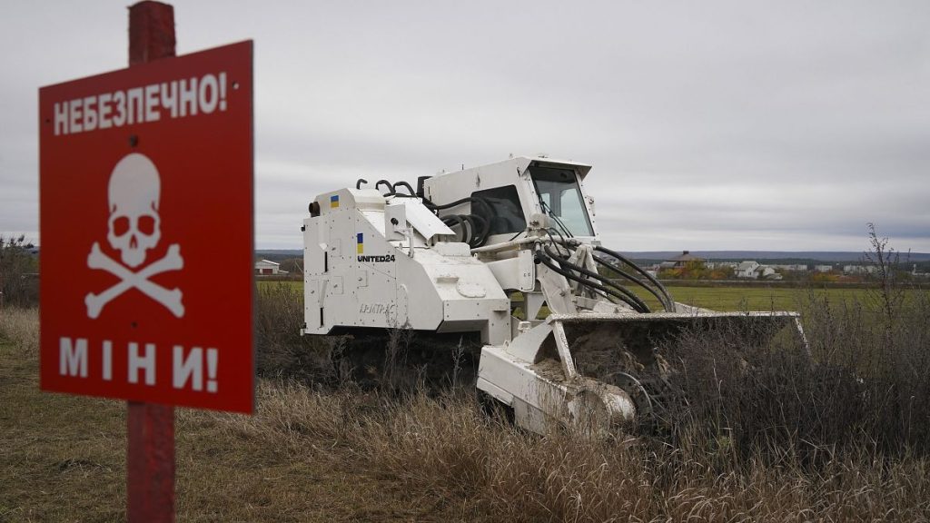 Sapppers of the Ukrainian Emergency Service operate the first in Ukraine Armtraс 400 demining machine