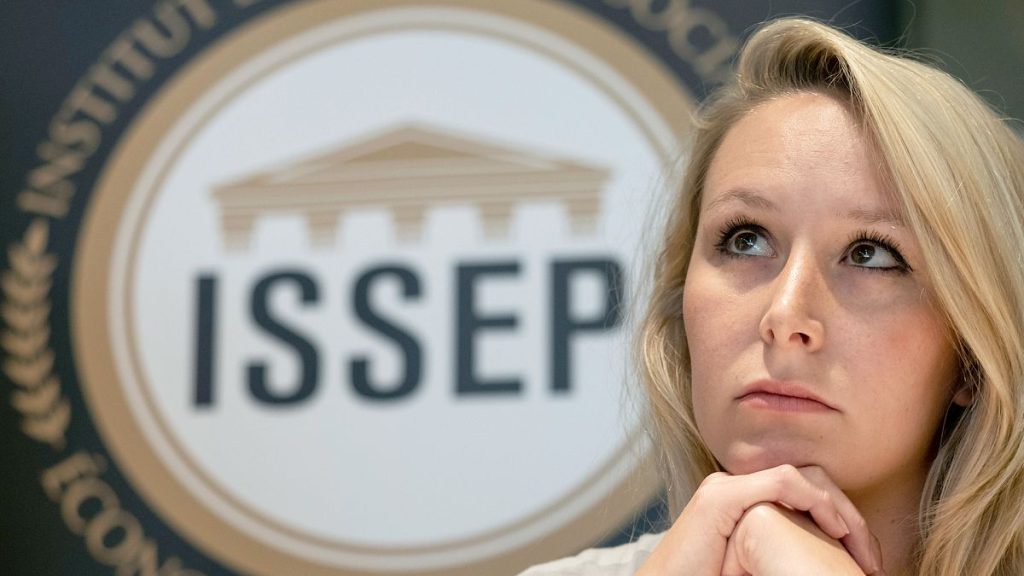 Marion Marechal looks on as she inaugurates the Institute of Social Sciences, Economics and Politics (ISSEP) in Lyon, 22 June 2018