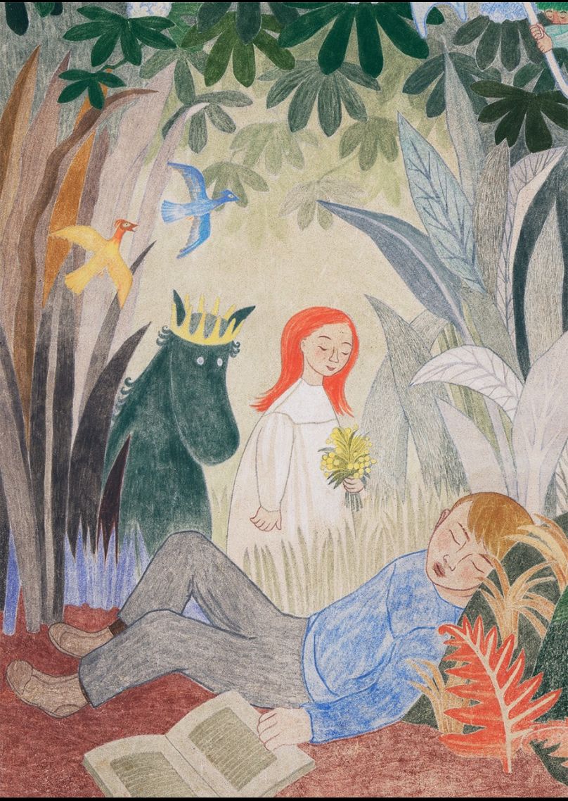 Tove Jansson : Bird Blue, 1953 (détail). 