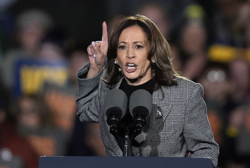 Le vice-président démocrate Kamala Harris s'exprime lors d'un rassemblement électoral.