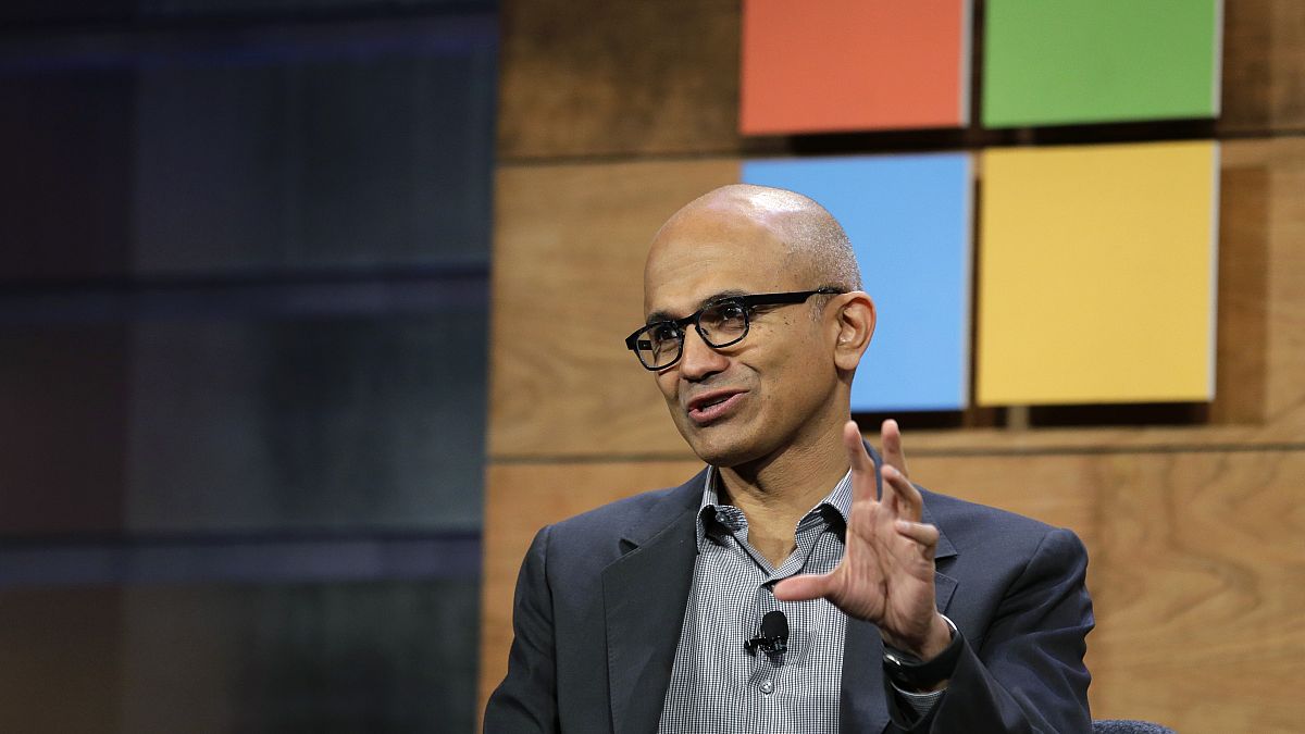 Microsoft Corp. CEO Satya Nadella speaks Wednesday, Dec. 2, 2015, at Microsoft