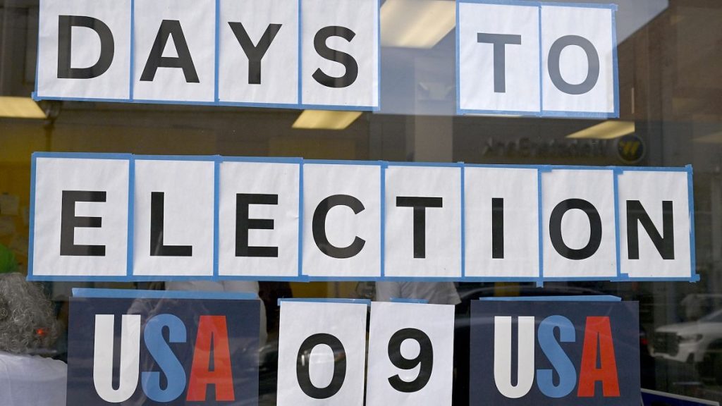 A sign outside campaign office of US Rep. Jahana Hayes in Waterbury Conn on 26 Oct 2024