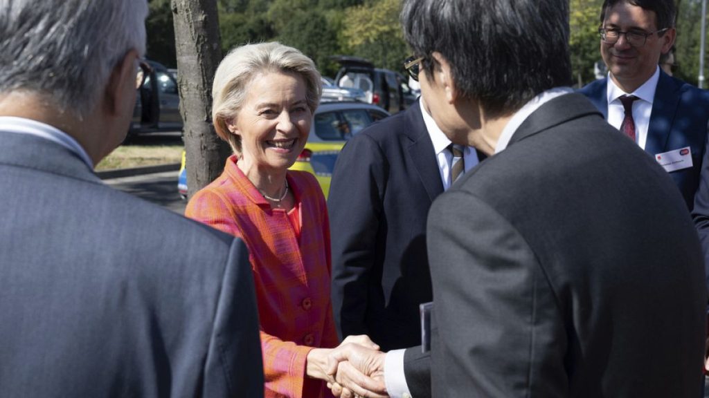 Ursula von der Leyen, President of the European Commission, and representatives of TSMC at a symbolic ground-breaking ceremony in Germany in August 2024.