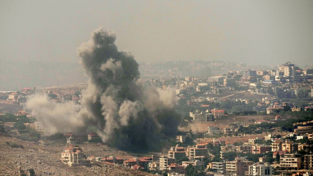 An airstrike explosion in Gaza