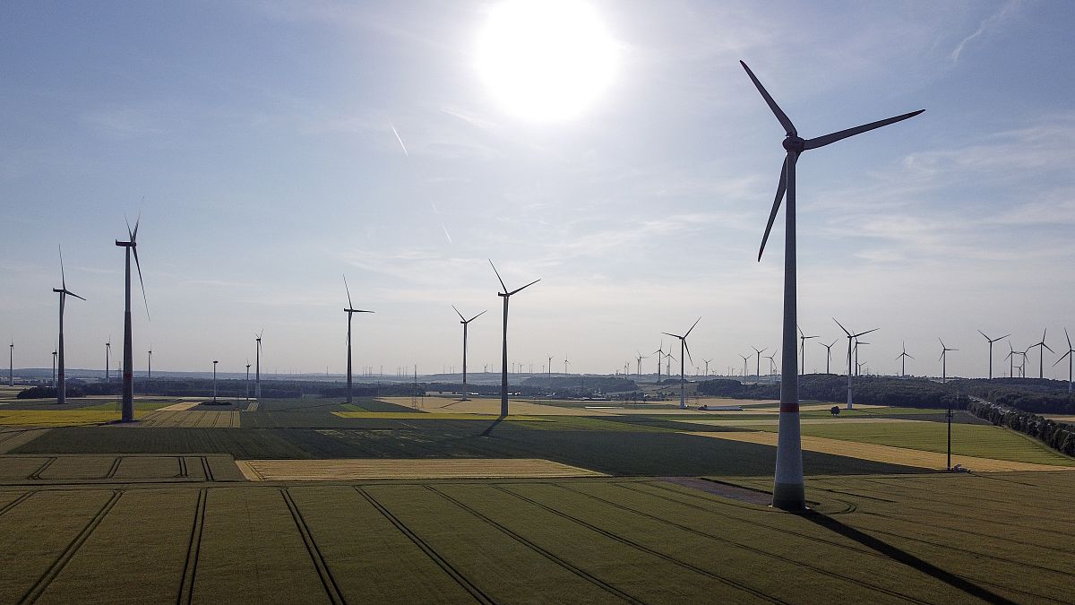 Wind turbines in Marsberg, Germany. 15 June 2022.