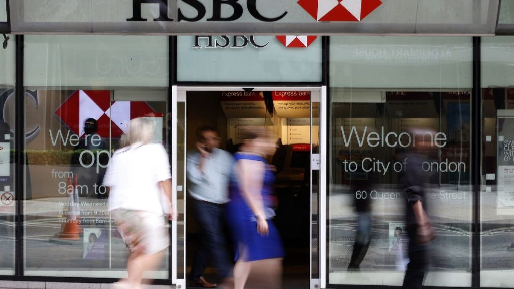 Library photo of an HSBC branch in London. HSBC is Europe