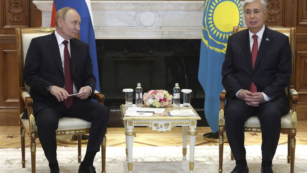 Putin and Tokayev at the SCO summit in Astana, July 2024