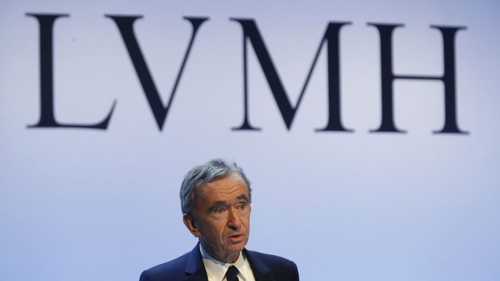 CEO of LVMH Bernard Arnault presents the group