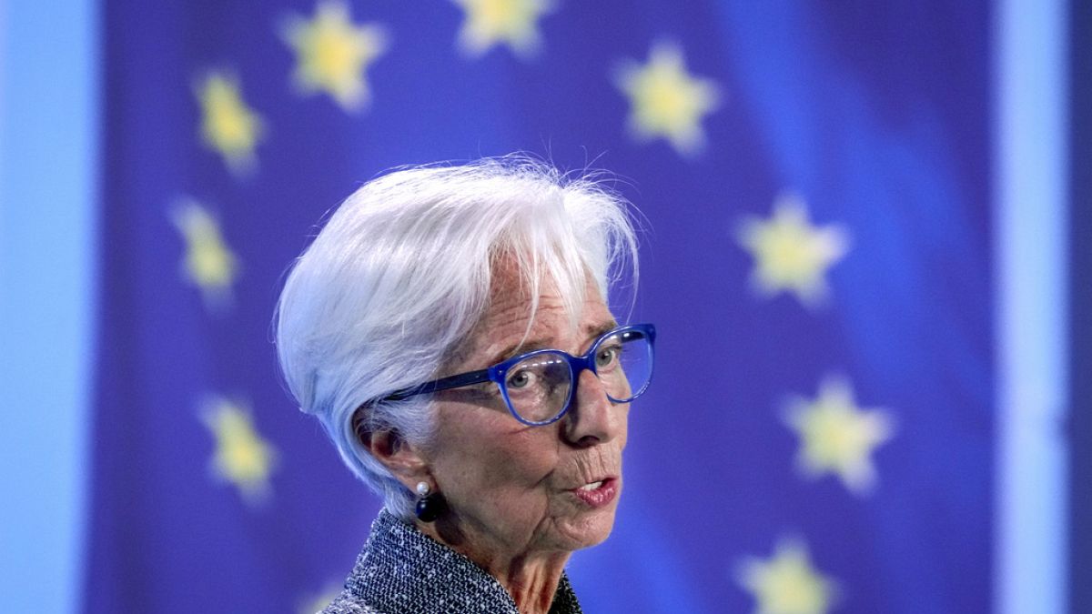 The President of European Central Bank, Christine Lagarde, speaks during a press conference in Frankfurt, Germany, Thursday, Sept. 12, 2024.