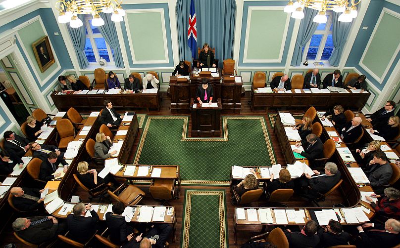 Une vue du Parlement islandais à Reykjavik, le 8 janvier 2010