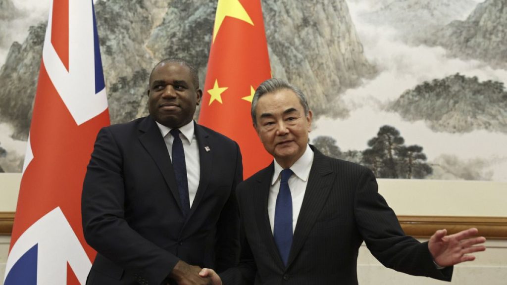 UK FM David Lammy with his countrerpart Wang Yi in Beijing, China, October 18th 2024