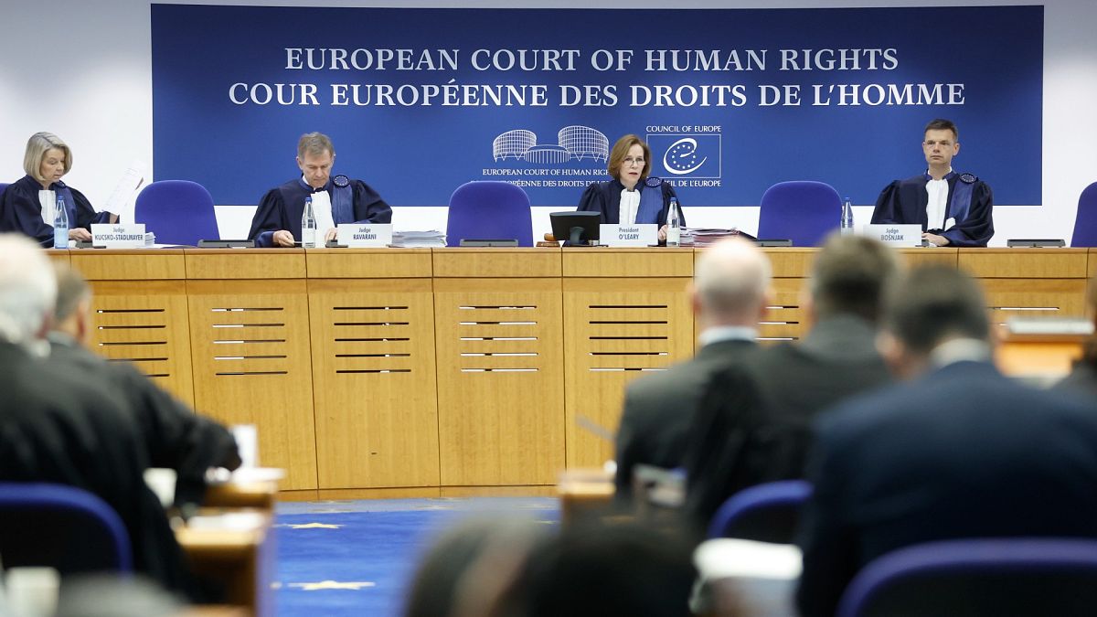 Judges at the Strasbourg-based human rights court in 2023