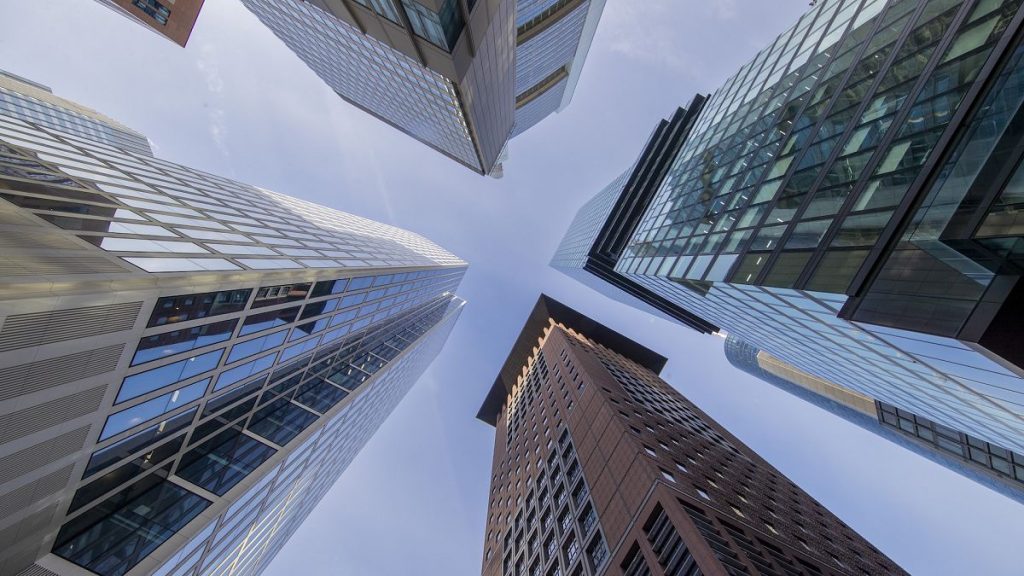 Skyscrapers in the financial district in Frankfurt, Germany