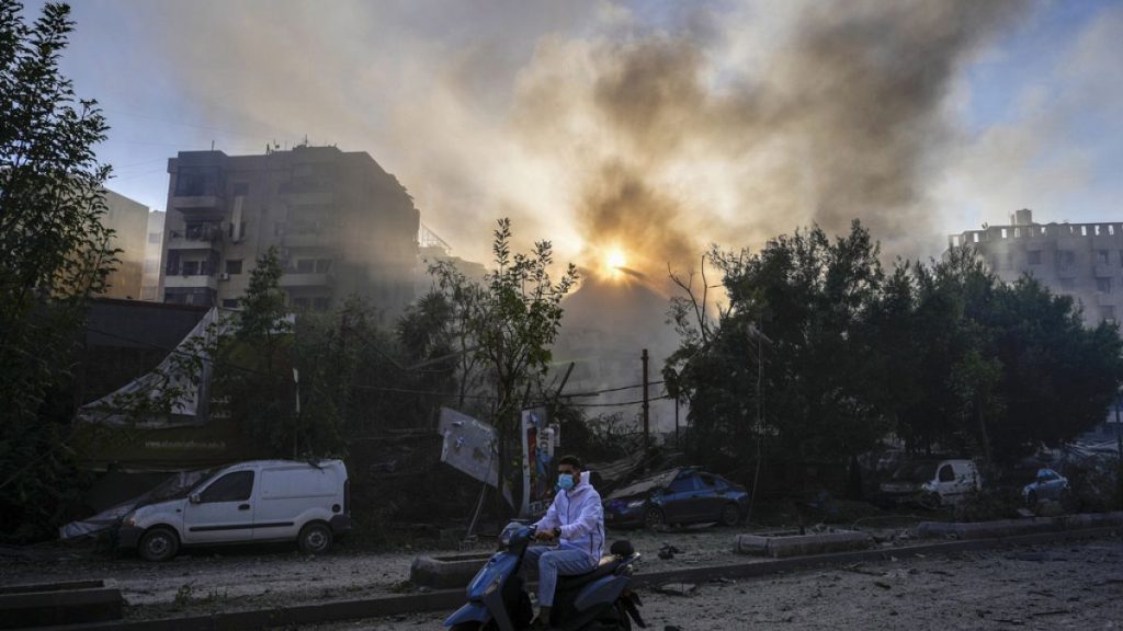 Smoke rises from the site of an Israeli airstrike in Dahiyeh, Beirut, Lebanon, Thursday, Oct. 3, 2024.