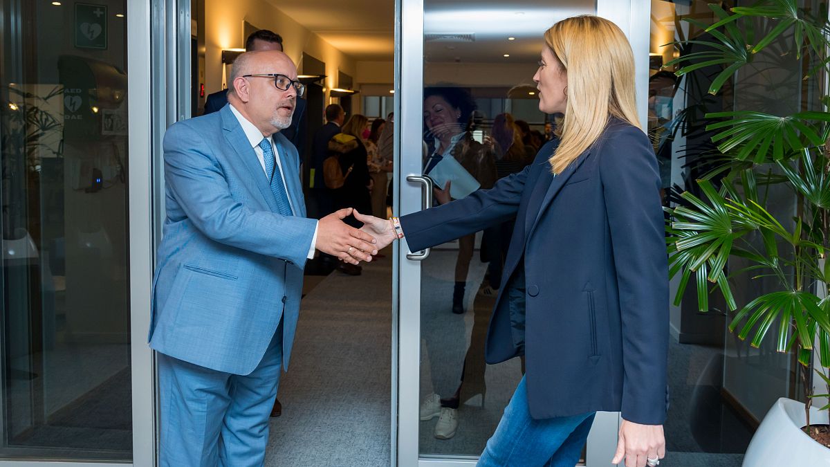 Roberta Metsola, EU Parliament President meets Wojciech Wiewiorwski, European Data Protection Supervisor