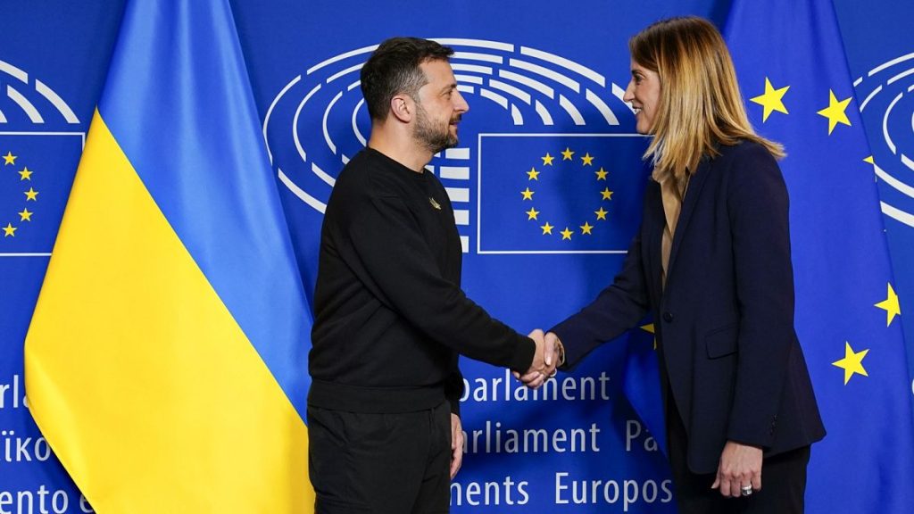 Roberta Metsola received Volodymyr Zelenskyy last week.