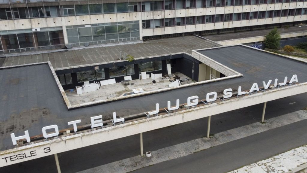 FILE - Hotel Yugoslavia, once a symbol of progress in the former socialist state of Yugoslavia that broke apart in the 1990s. Belgrade, Serbia, Thursday, Oct. 3, 2024