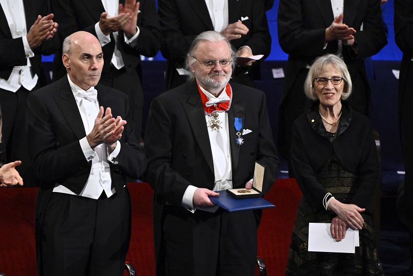 Jon Fosse lors de la cérémonie de remise du prix Nobel à la salle de concert de Stockholm, en Suède, le dimanche 10 décembre 2023.