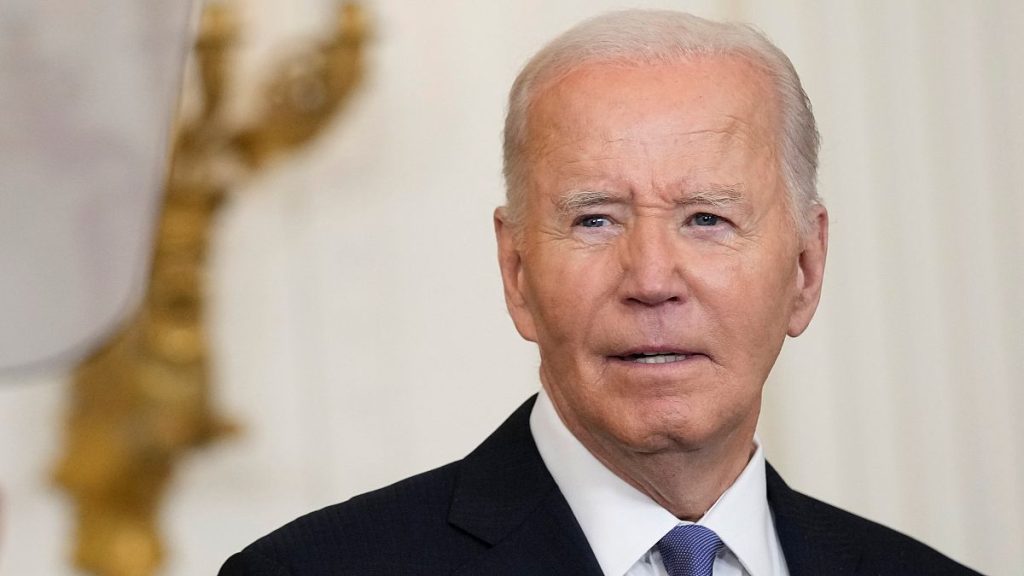 US President Joe Biden speaks during an event in the East Room of the White House in Washington, Monday, Sept. 23, 2024