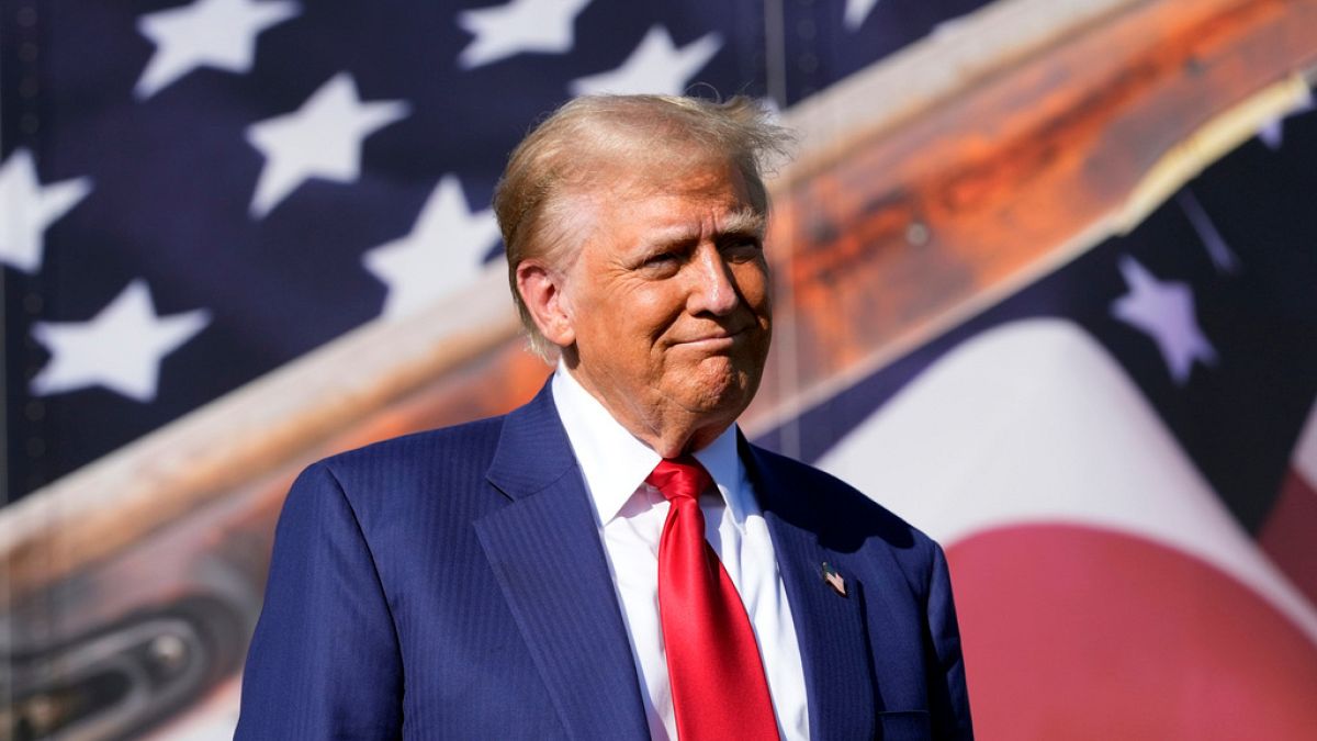 Republican presidential nominee former President Donald Trump speaks to an overflow crowd after a faith town hall at Christ Chapel Zebulon, Wednesday, Oct. 23, 2024.