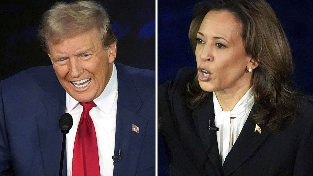 US presidential elections candidates Donald Trump and Kamala Harris during a debate on 10th September